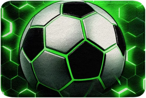 Vista 13 de Alfombras de fútbol para niños, alfombras esponjosas con estampado de fútbol americano para dormitorio, alfombra duradera de entrada interior de 16