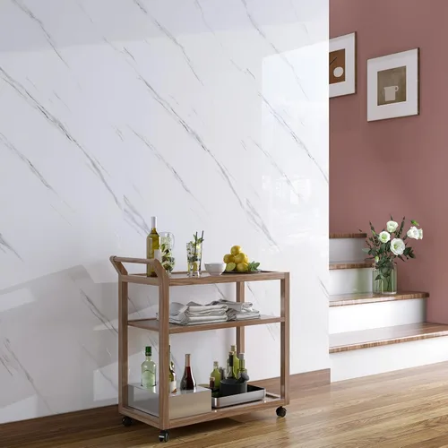 Vista 3 de LaCheery Paneles de Pared de Mármol Blanco Despegar y Pegar Papel Tapiz de Mármol para Dormitorio Panel de Pared de TV Decoración Sala de Estar