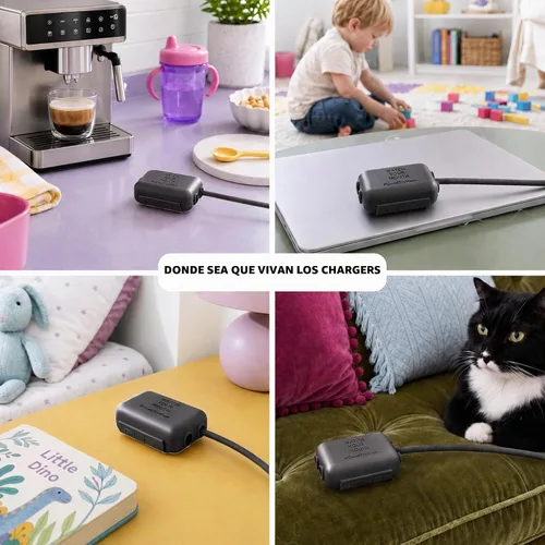 Vista 7 de Funda de cargador USB a prueba de bebés – Caja de punta de cable resistente a los niños para cables de carga USB estándar – (paquete de 3, negro)