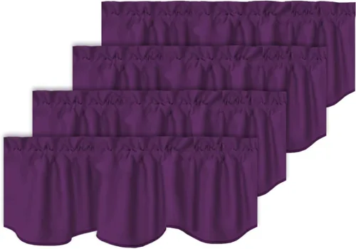 Vista 33 de Turquoize - Cenefa opaca para ventanas de cocina/baño/sala de estar/dormitorio con aislamiento térmico, cenefa festoneada con bolsillo para Aqua