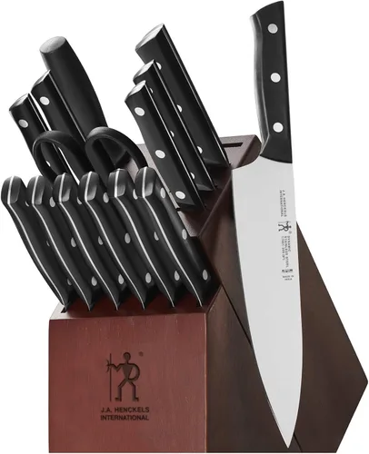 Vista 14 de HENCKELS Dynamic Razor-Sharp - Juego de cuchillos de 12 piezas, cuchillo de chef, cuchillo de pan, cuchillo de carne, diseño alemán informado por