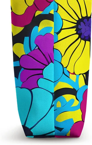 Vista 3 de Retro Flower Hippie Daisy 60s 70s Aesthetic Flowery Tote Bag