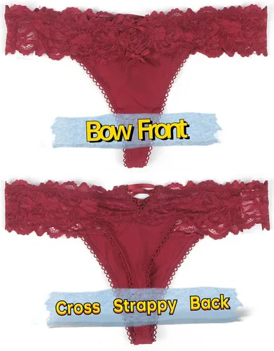 Vista 54 de ohyeah Tangas sexy de encaje tangas bragas de tiro bajo ropa interior para mujer de algodón entrepierna braga tangas bragas 4-18