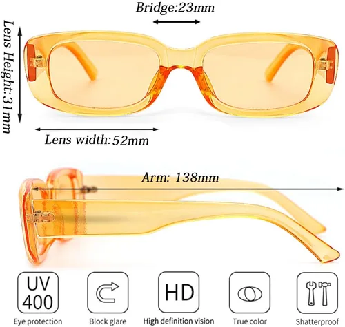 Vista 7 de Tskestvy 4 lentes de sol retro vintage pequeños rectangulares cuadrados de los años 90, lentes de moda Y2K para mujer, accesorios estéticos