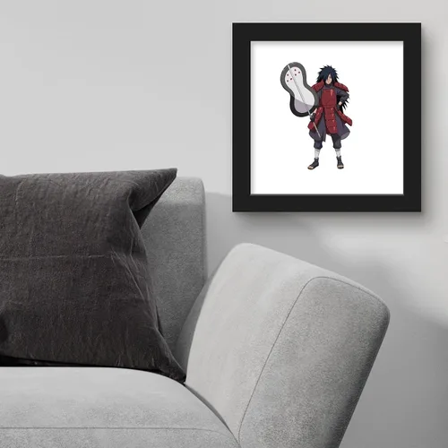 Vista 4 de Trends International Gallery Pops Naruto Shippuden - Arte de pared de Madara Uchiha, versión enmarcada negra, 12 x 12 pulgadas