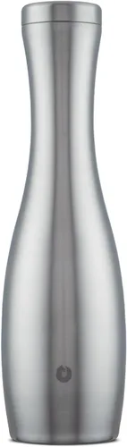 Vista 7 de SNOWFOX Jarra de vino, acero inoxidable aislado y base de silicona antideslizante, nogal oscuro, 25 onzas