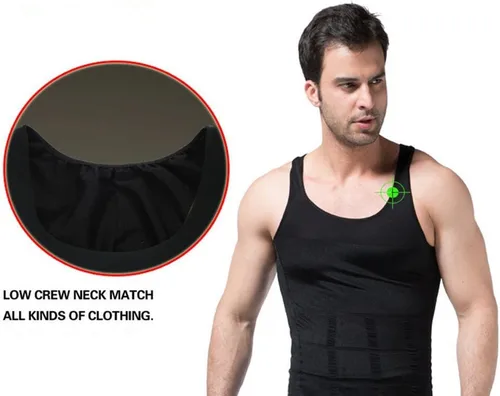 Vista 4 de FS Mens Tights Compression Body Shaper Sports Muscle Tank Top Abs Abdomen Slim