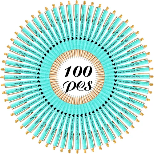 Vista 32 de 10 bolígrafos personalizados con purpurina, bolígrafos impresos personalizados a granel, bolígrafos retráctiles de tinta negra para graduación