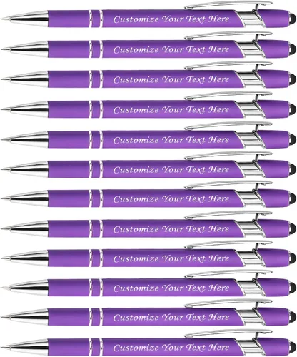 Vista 31 de Bolígrafos personalizados con punta de lápiz digital, bolígrafos grabados personalizados, bolígrafo de bola de tacto suave, bolígrafos con nombre