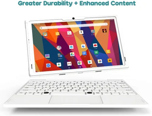 Vista 5 de Tanoshi Scholar - Computadora infantil para niños de 6 a 12 años, pantalla táctil HD de 10.1 pulgadas (morado)
