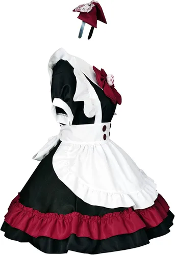 Vista 2 de MIASHUI Cosplay Costume Halloween Black Red Anime Cosplay Costume Costume Cat Girl Sexy Lolita Cute Soft Girl Halloween