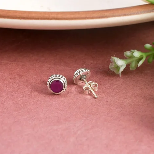 Vista 14 de Round Gemstone Stud Design 2
