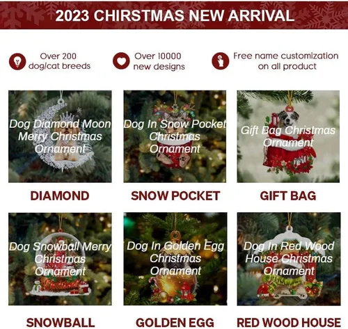 Vista 3 de Adorno navideño de Springer Spaniel inglés «Have Yourself A Furry Little Christmas», adorno navideño para perro de Navidad 2023, adorno colgante