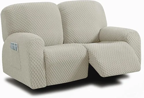 Vista 35 de ULTICOR Fundas de sofá reclinable de 8 piezas, fundas elásticas de jacquard para sofá reclinable de 3 cojines, fundas deslizables gruesas, suaves