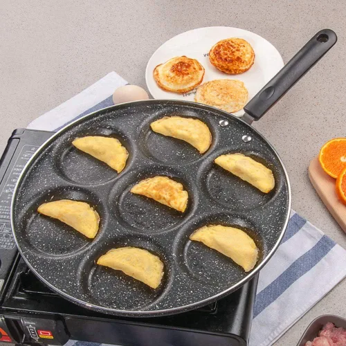 Vista 9 de Ejoyous Sartén de aluminio antiadherente para panqueques de 7 tazas, sartén para tortillas, utensilios de cocina para el hogar con mango ergonómico