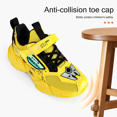 Vista 3 de Zapatos deportivos para niños y niños, zapatos casuales de malla, tendencia transpirable, moda para niños, zapatos de baloncesto deportivos