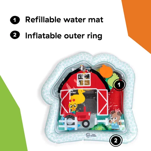 Vista 5 de Baby Einstein Farm Explorers Cal's Sensory Barn - Tapete de agua multisensorial, rojo, de 0 a 36 meses