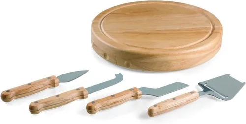Vista 4 de PICNIC TIME NCAA Circo - Juego de tabla de queso y cuchillos, juego de tablas de charcutería, tabla de cortar de madera