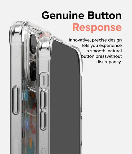 Vista 9 de Ringke Fusion Design - Funda compatible con iPhone 14 Pro Max de 6.7 pulgadas, parte trasera dura transparente con diseño de flores, a prueba