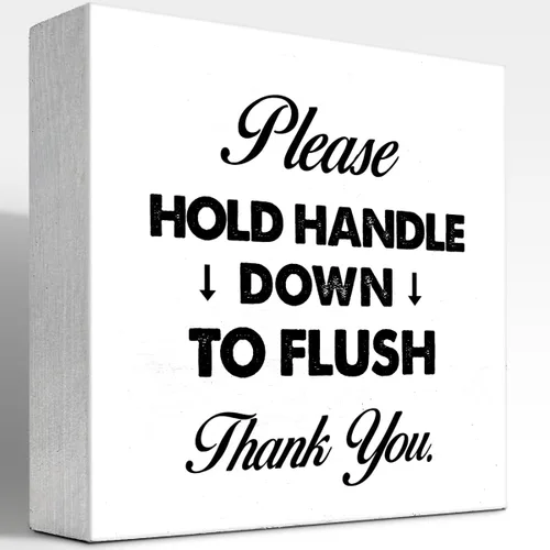Vista 10 de Toilet Rules - Cartel divertido de madera para baño, placa de bloque de madera para el hogar, baño, estante de pared, decoración de inodoro Bartroom