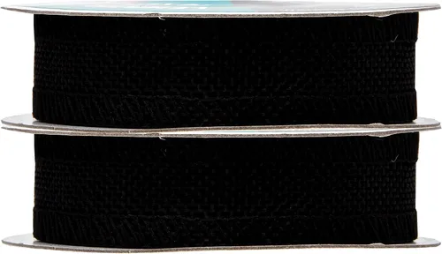 Vista 2 de Mandala Crafts Cinta de arpillera negra de 1 pulgada de ancho para manualidades, rollo de 20 yardas de cinta rústica de arpillera para coronas Negro
