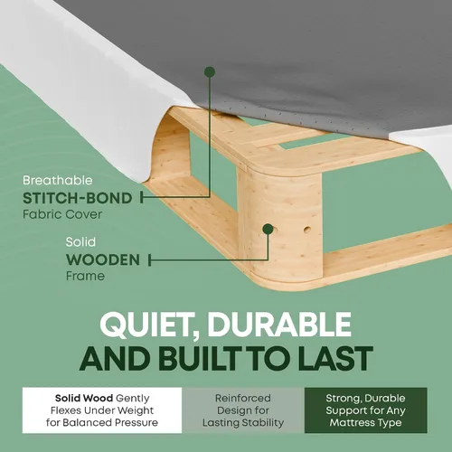 Vista 4 de Greaton, 10” Twin Box Spring Only for Twin Size Bed – Amish-Made in The USA – Solid Wood Mattress Foundation with Stable & Quiet Support