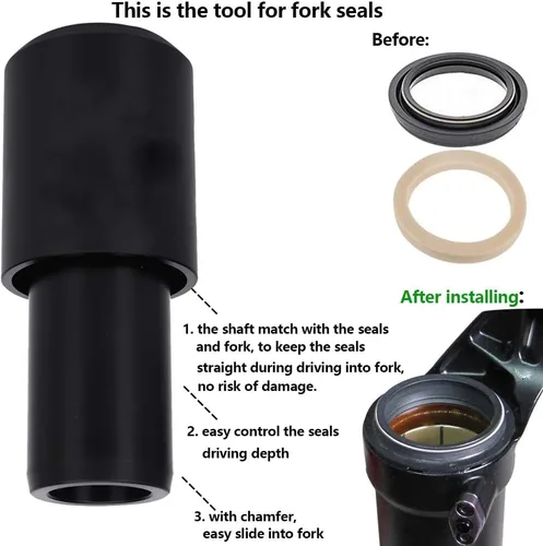 Vista 4 de Herramienta de instalación de sello de polvo de 1.496 in, guía de limpiaparabrisas de polvo, compatible con Fox 38 Rockshox Domain Zeb Fork