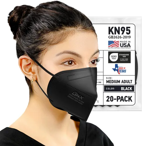 Vista 12 de AccuMed BNX KN95 Face Masks Made in USA (Adult Large, Adult Medium, Kids Small) (Earloop) (Model: E95/E95M/E95S)
