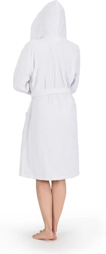 Vista 3 de NINE WEST Bata de baño de lujo con capucha para mujer, 100% algodón turco