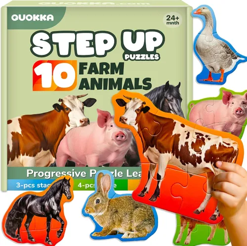 Vista 10 de Step Up Puzzles para niños de 3 a 5 a 40 años, rompecabezas realistas para juego de 4