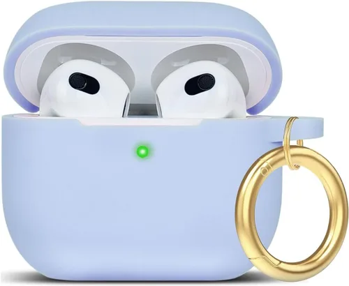 Vista 83 de Compatible con funda AirPods Pro 2019, Gawnock Funda de silicona suave y flexible para funda AirPods Pro para mujeres y niñas con llavero (Caqui)