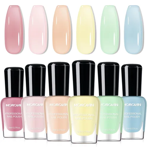 Vista 11 de Morovan Juego de Esmaltes de Uñas Marrones: Kit de Esmalte de Uñas Nude Chocolate Oscuro de Invierno Secado Rápido al Aire Regular Paquete