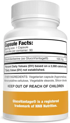 Vista 2 de Pure Nootropics Suplemento de dihidroberberina (GlucoVantage) 100 mg, 90 Super berberina, biodisponibilidad mejorada, cápsulas vegetarianas pequeñas