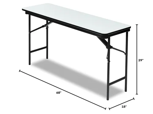 Vista 2 de Iceberg OfficeWorks - Mesa plegable comercial, 5 pies, color gris