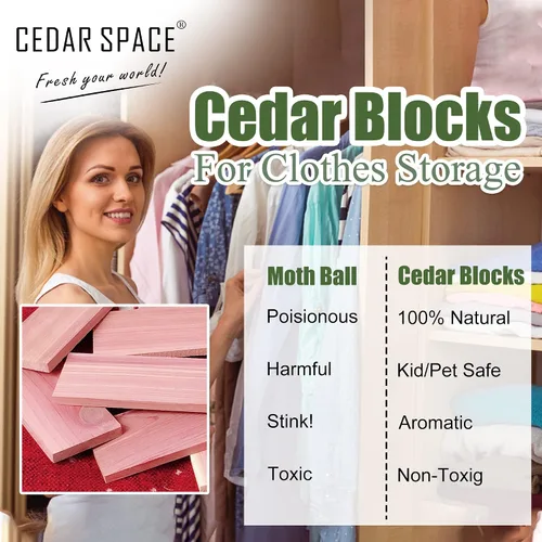 Vista 2 de Cedar Space Bloques de cedro para almacenamiento de armario, bloques de cedro rojo 100% aromático, tablones de cedro, 16 piezas para cajones