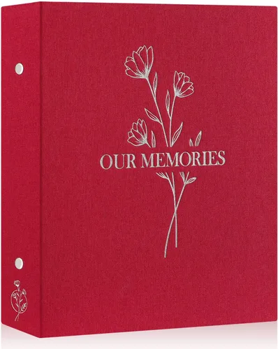 Vista 40 de Lanpn Álbumes de fotos pequeños de 4 x 6 pulgadas, 50 imágenes, paquete de 2 unidades, mini capacidad de lino Our Memories, juego de bolsillos