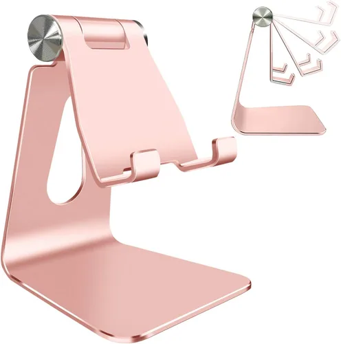 Vista 9 de Soporte ajustable para teléfono celular, soporte para tableta, escritorio de aluminio compatible con iPhone 12, iPad, Samsung Galaxy, Google todos