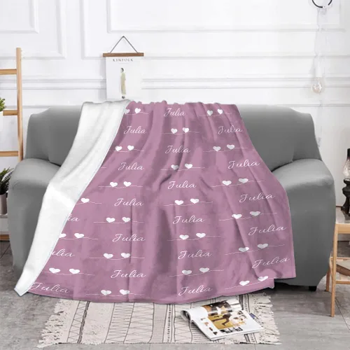 Vista 3 de Mantas de bebé personalizadas para niñas y niños con nombre – Mantas de bebé recién nacido, mantas para cama de bebé con nombre – Manta con nombre