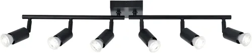 Vista 13 de Lámpara de techo moderna de montaje empotrado, cabezal direccional ajustable, luces negras para interiores, luz de pista única montada