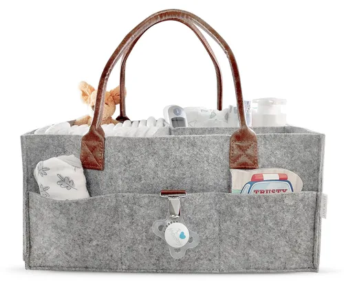 Vista 10 de Lily Miles Organizador de pañales para bebé, cesta de almacenamiento para recién nacidos, regalo neutro para baby shower, imprescindible