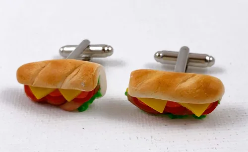 Vista 3 de Gemelos Sub Sandwich, alfiler de solapa, pendientes o barra de corbata