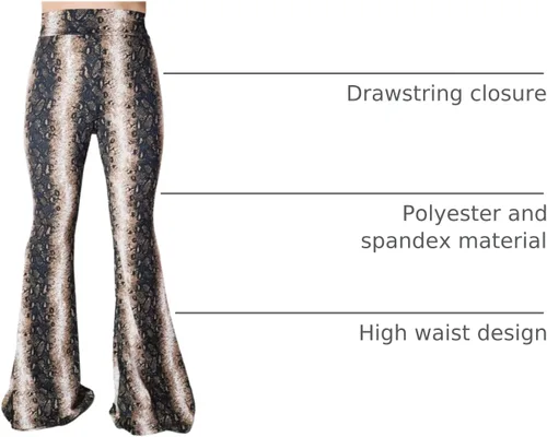 Vista 122 de ShopMyTrend - Pantalones de yoga largos con piernas anchas y acampanadas estilo palazzo, con cintura alta, para mujer