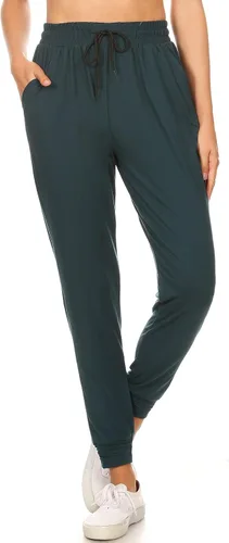 Vista 2 de Leggings Depot - Pantalones deportivos de calce relajado para mujer, con bolsillos y puños, ideales para yoga y entrenamiento