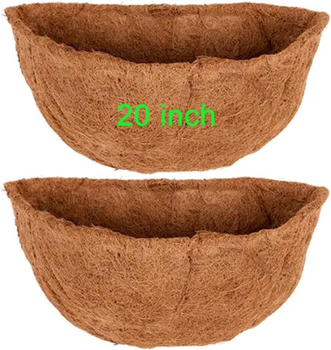 Vista 12 de 1 forros de coco de 18 pulgadas para macetas semicirculares, medio círculo, fibra de coco de repuesto para cestas colgantes de pared, 1 unidad