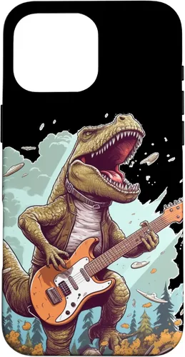 Vista 19 de Funda para iPhone 16 Cool Tyrannosaurus Rex con bajo para amantes de los dinosaurios
