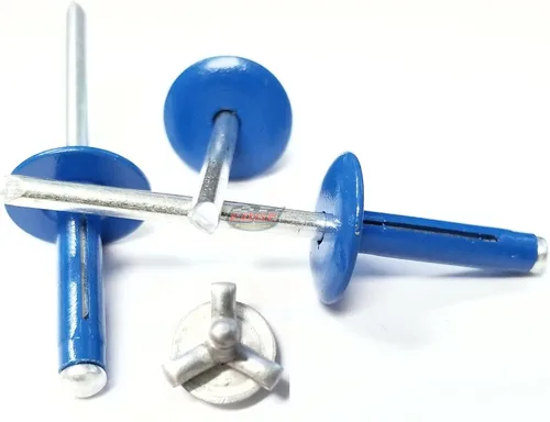 Vista 4 de Pernos Pop Explosivos Negros de 3/16 Pulgadas, Mandril de Aluminio de Cabeza Grande de Tres Pliegues, Rango de Agarre de.040 -.354