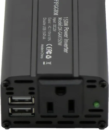 Vista 6 de Inversor de corriente de 150 W 12 V CC a 110 V AC adaptador de enchufe de coche convertidor de salida con cargador de coche de CA dual USB 2.4A
