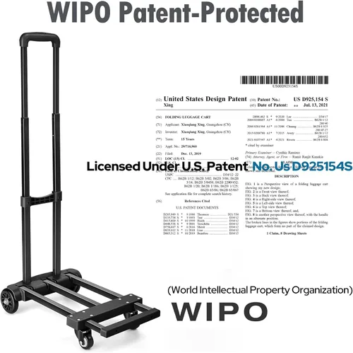 Vista 9 de KEDSUM Carrito de equipaje plegable para viajes y aeropuerto, carretilla de mano plegable de 290 libras con placa base expandible, carrito portátil
