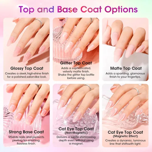 Vista 15 de GELLEN Juego de 24 esmaltes de uñas de gel, kit de esmalte de gel pastel Set 20+4 colección Blooming Pastel