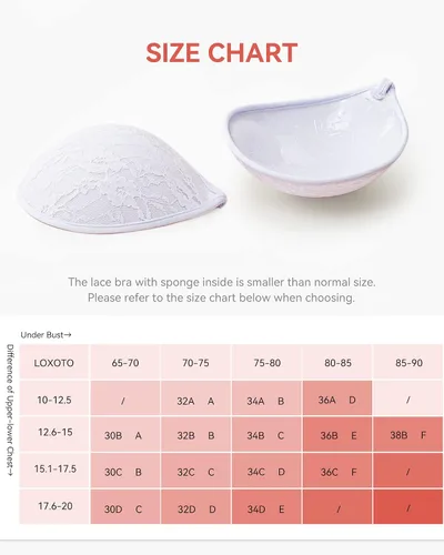 Vista 6 de Loxoto Sujetador adhesivo sin tirantes, sujetador adhesivo de tela de encaje invisible para mujer, brasier de vestido sin espalda con cubiertas